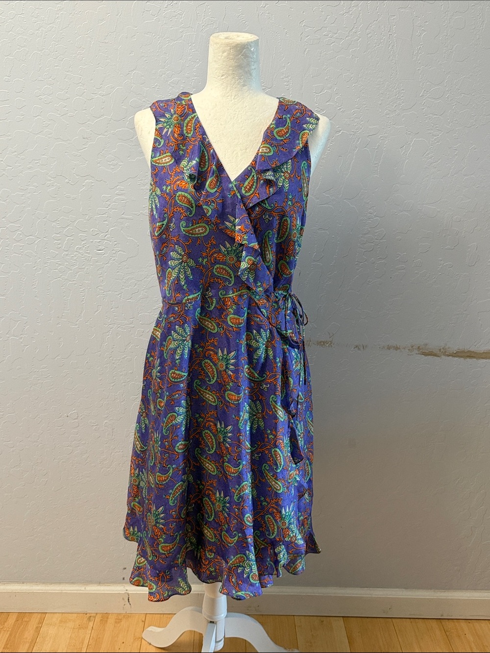Lauren Ralph Lauren Purple Paisley Wrap Midi Dress